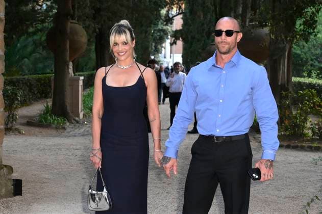 Micaela Ramazzotti und Claudio Pallitto bei der 64. Verleihung der Globi d Oro 2024 in der Accademia Tedesca di Roma Villa Massimo. Rom, 03.07.2024