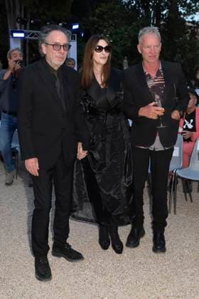 Tim Burton, Monica Bellucci und Sting bei der 64. Verleihung der Globi d Oro 2024 in der Accademia Tedesca di Roma Villa Massimo. Rom, 03.07.2024