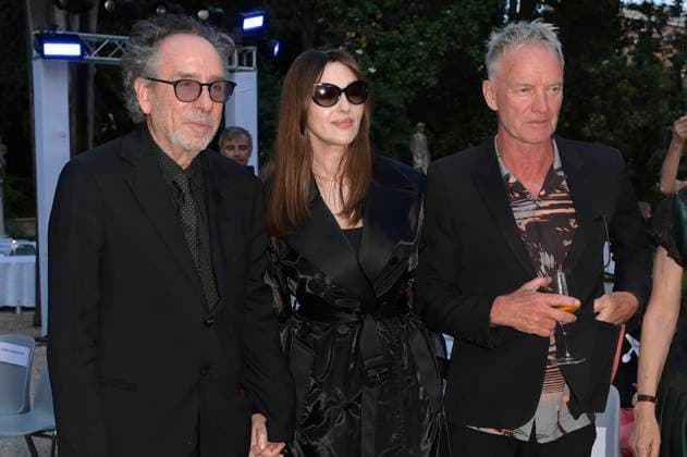 Tim Burton, Monica Bellucci und Sting bei der 64. Verleihung der Globi d Oro 2024 in der Accademia Tedesca di Roma Villa Massimo. Rom, 03.07.2024