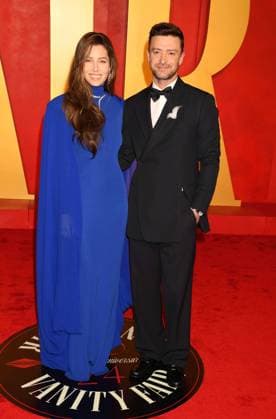 2024 Vanity Fair Oscar Party Hosted By Radhika Jones - Arrivals Location: BEVERLY HILLS, CALIFORNIA - MARCH 10: (L-R) Jessica Biel and Justin Timberlake attend the 2024 Vanity Fair Oscar Party hosted by Radhika Jones at Wallis Annenberg Center for the Performing Arts on March 10, 2024 in Beverly Hills, California.,  Copyright: xJeffreyxMayerx xAvalonx 0856433794