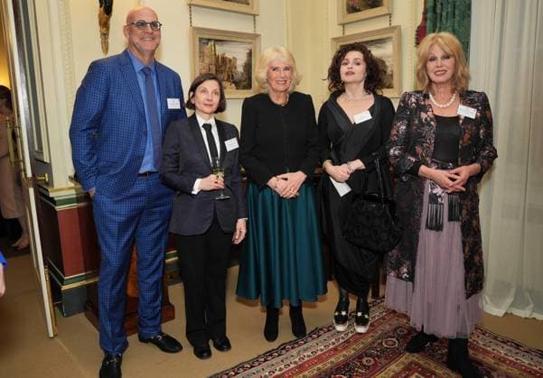 The Queen s Reading Room charity reception, London, UK, 26 March 2024 London, UK, 26 March 2024: (left-right) Harlan Coben, Donna Tartt, Queen Camilla, Helena Bonham Carter and Dame Joanna Lumley during a reception to mark the findings of a new research study commissioned by The Queen s Reading Room charity, at Clarence House in London.,  Copyright: xYuixMokx xAvalonx 0859842035