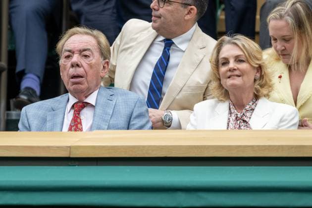 Lord Webber and Lady Webber watch centre court tennis on the fifth day of the Wimbledon tennis championships held at the All England Lawn Tennis & Croquet Club Featuring: Lord Webber, Lady Webber Where: London, United Kingdom When: 05 Jul 2024 Credit: Ray Tang Cover Images **STRICTLY EDITORIAL USE ONLY** EDITORIAL USE ONLY. NOT FOR USE BY NEWSPAPERS BASED IN THE UK. Copyright: xx coverimg53923317