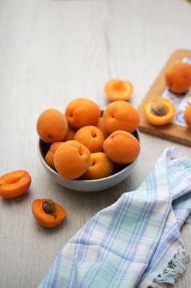 Closeup Delicious Fresh Ripe Apricots On Wooden Table ,model released, Symbolfoto
