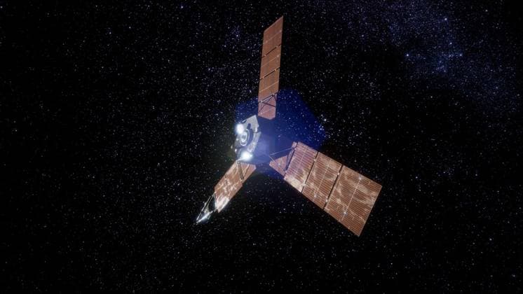 Juno sattelite orbiting Jupiter. Elements of this image furnished by NASA. Juno sattelite orbiting Jupiter ,model released, Symbolfoto