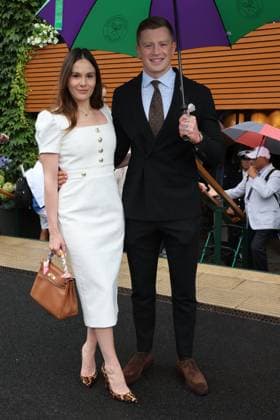 . 06 07 2024. London, United Kingdom. Adam Peaty and Holly Ramsay arriving on day six of the Wimbledon Tennis Championships in London.  xStephenxLockx xi-Imagesx IIM-25356-0010