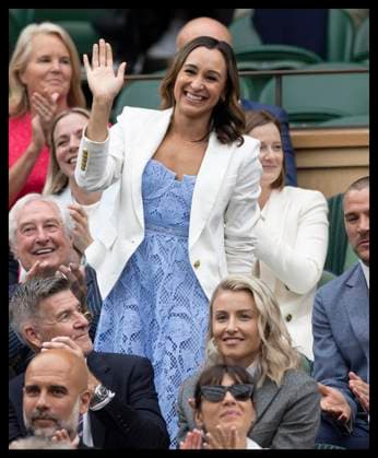 . 06 07 2024. London, United Kingdom. Jessica Ennis-Hill waves from the Royal Box on day six of the Wimbledon Tennis Championships in London.  xStephenxLockx xi-Imagesx IIM-25356-0070