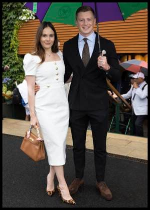. 06 07 2024. London, United Kingdom. Adam Peaty and Holly Ramsay arriving on day six of the Wimbledon Tennis Championships in London.  xStephenxLockx xi-Imagesx IIM-25356-0083