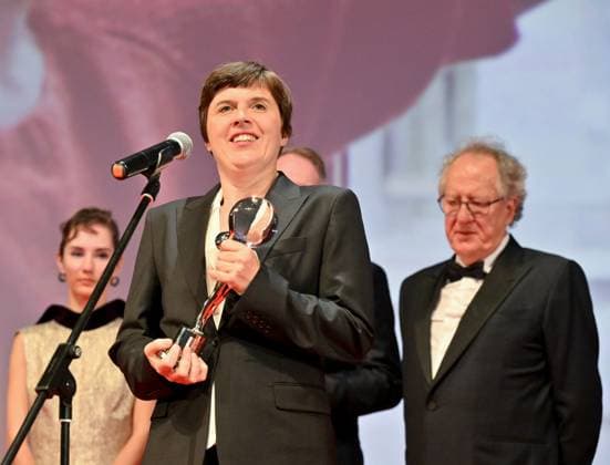 Norwegian director Lilja Ingolfsdottir won the Special Jury Prize for her film To the Ages at the closing awards ceremony of the 58th Karlovy Vary International Film Festival, in Karlovy Vary, Czech Republic, on July 6, 2024. (CTKxPhoto OndrejxHajek) CTKPhotoP2024070605061  CTKPhotoP2024070605061