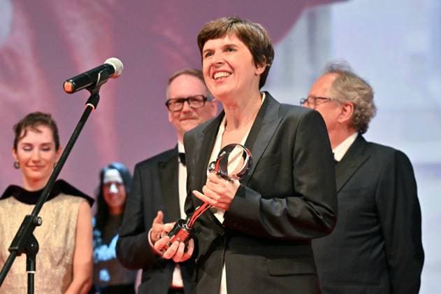 Norwegian director Lilja Ingolfsdottir won the Special Jury Prize for her film To the Ages at the closing awards ceremony of the 58th Karlovy Vary International Film Festival, in Karlovy Vary, Czech Republic, on July 6, 2024. (CTKxPhoto OndrejxHajek) CTKPhotoP2024070605062  CTKPhotoP2024070605062