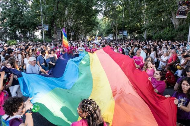 Bilder des Jahres 2024, News 07 Juli News Themen der Woche KW27 News Bilder des Tages LGBTI Pride Parade - Madrid Several people march during LGBTI Pride rally in Madrid, Spain, on July 6, 2024. Photo by David Cruz Sanz AlterPhotos ABACAPRESS.COM Madrid Madrid Spain  Copyright: xAlterPhotos ABACAx