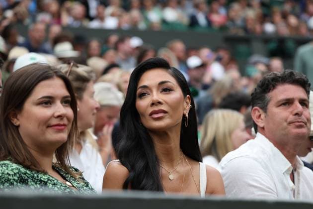 . 08 07 2024. London, United Kingdom. Nicole Scherzinger on day eight of the Wimbledon Tennis Championships in London.  xStephenxLockx xi-Imagesx IIM-25360-0027