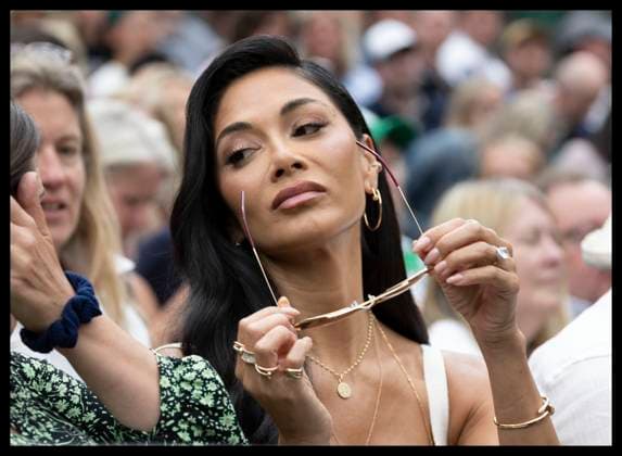 . 08 07 2024. London, United Kingdom. Nicole Scherzinger in the front row on Centre Court on day eight of the Wimbledon Tennis Championships in London.  xStephenxLockx xi-Imagesx IIM-25360-0039