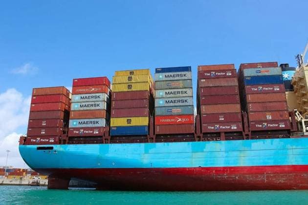 Maersk container ship at Port Miami, one of the largest cargo ports in the US., Miami, USA - April 29, 2022: Maersk container ship at Port Miami, one of the largest cargo ports in the US., Miami, USA - April 29, 2022: Maersk container ship at Port Miami, one of the largest cargo ports in the US., 06.02.2023, Copyright: xmarina13x Panthermedia33590477.jpg