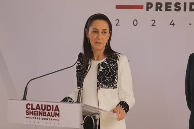 Claudia Sheinbaum News Conference Incoming President of Mexico, Claudia Sheinbaum Pardo speaking during a briefing conference, where introduced Lazaro Cardenas Batel as Head of the Office of the Presidency. on July 11, 2024 in Mexico City, Mexico. (Photo by Ian Robles Eyepix Group) Copyright: xIanxRobles xEyepixxGroupx EL_11072024_125888JPEG