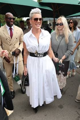 . 12 07 2024. London, United Kingdom. Pink arriving on day twelve of the Wimbledon Tennis Championships in London.  xStephenxLockx xi-Imagesx IIM-25373-0039