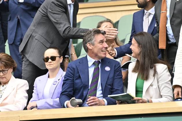 Tennis Wimbledon 2024 Michael Stich in the Royal Box Tennis Wimbledon 2024 England 12 07 2024 ChrysleneCaillaud Panoramic 