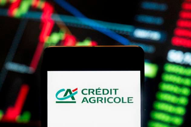 Logos displayed on smartphones in China - 21 Jun 2024 In this photo illustration, the French worlds largest cooperative financial institution Credit Agricole (EPA: ACA) logo seen displayed on a smartphone with an economic stock exchange index graph in the background. China Copyright: xBudrulxChukrutx xSOPAxImagesx BC_24SChart3712