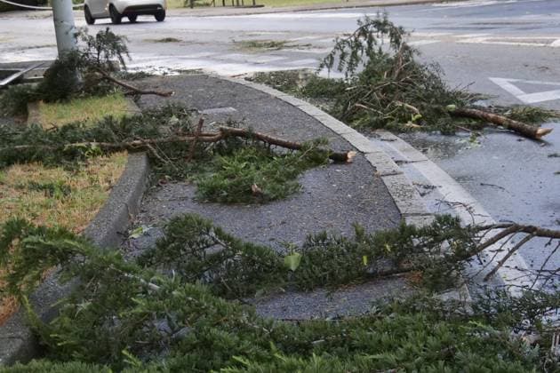 Summer 2024 another water bomb in Lombardy with hailstorms, gusts of wind and strong thunderstorms Summer 2024 with very strong thunderstorms characterized by gusts of wind and hailstorms that cause extensive damage in the area Bergamo Bergamo Italy Italy  Copyright: xIPA ABACAx