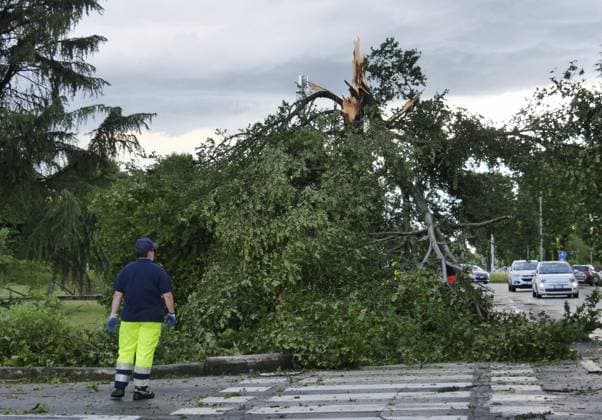 Summer 2024 another water bomb in Lombardy Summer 2024 with very strong storm phenomena characterized by gusts of wind and hailstorms that cause extensive damage in the area Bergamo Bergamo Italy Italy  Copyright: xIPA ABACAx