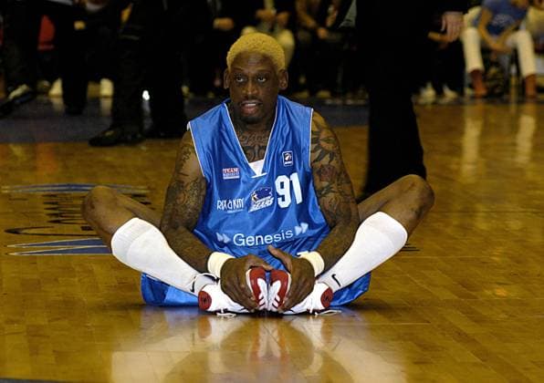 Dennis Rodman playing for Brighton Bears against Newcastle Eagles at The Brighton Centre, Brighton - 14 February 2005. FAM17036 Copyright: x FAMOUSx 08255201