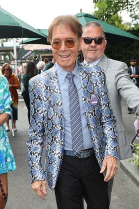 . 14 07 2024. London, United Kingdom. Sir Cliff Richard arriving for the Mens Singles Final on the final day of the Wimbledon Tennis Championships in London.  xStephenxLockx xi-Imagesx IIM-25381-0007