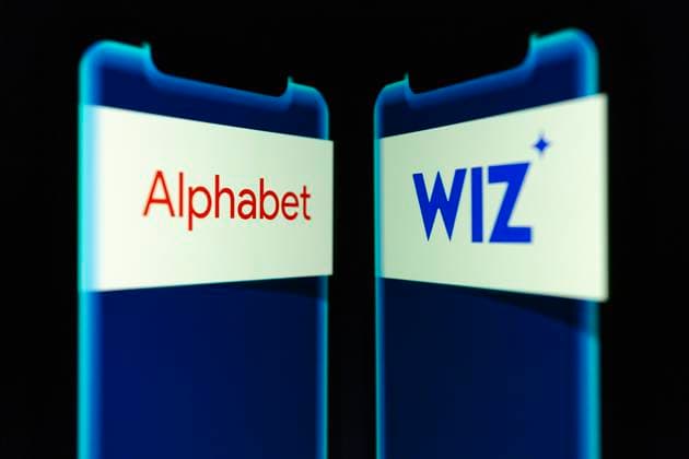 July 14, 2024, Asuncion, Paraguay: Alphabet and Wiz logos displayed on smartphone. Google parent Alphabet is in advanced talks to acquire cybersecurity firm Wiz for roughly $23 billion, The Wall Street Journal reported Sunday, citing people familiar with the matter. Asuncion Paraguay - ZUMAc217 20240714_zip_c217_001 Copyright: xAndrexM.xChangx