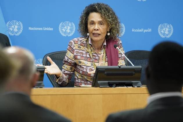 News Themen der Woche KW 29 News Bilder des Tages NY: United Nations Press Breifing On Sustainable Development In Africa Cristina Duarte, Under-Secretary-General and Special Adviser on Africa briefs the media on the Ministerial-level Africa Day at the High-level Political Forum on Sustainable Development (HLPF) at the United Nations Headquarters on July 15,2024 in New York City, USA. New York City New York United States  Copyright: xJohnxLamparskix originalFilename: lamparski-nyunited240715_npThu.jpg