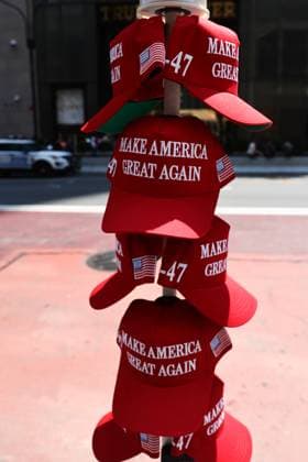 New York City Daily Life And Economy Make America Great Again caps are seen in front of the Trump Tower in New York City, United States on July 14, 2024. New York City United States  Copyright: xJakubxPorzyckix originalFilename: porzycki-newyorkc240714_npeL9.jpg