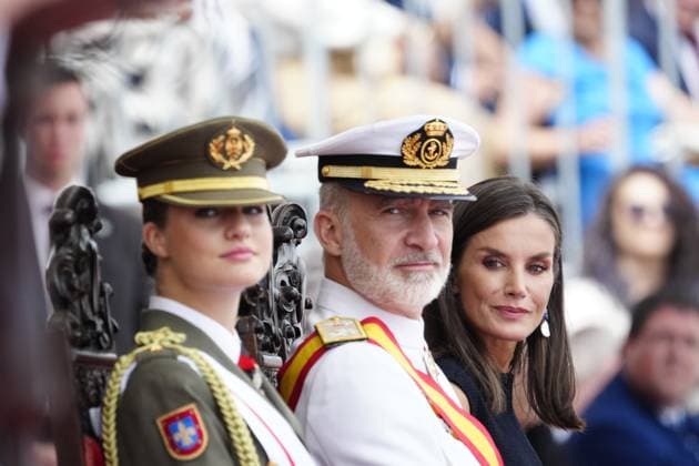 Entertainment Themen der Woche KW 29 Entertainment Bilder des Tages 16-07-2024 Marin King Felipe and Queen Letizia and Princess Leonor attending the flag pledge ceremony at the Marin Naval military academy in Marin, Pontevedra. No Spain Â  Copyright: xPPEx