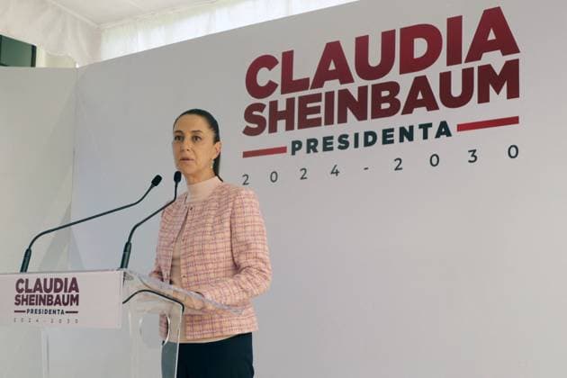 Claudia Sheinbaum Holds A Press Conference - Mexico City President-elect Claudia Sheinbaum Pardo speaks about the demographic data of women between 60 to 64 years old during a briefing conference at her transition house located in Iztapalapa. Mexico City, Mexico, July 17, 2024. Photo by Ismael Rosas Eyepix Group ABACAPRESS.COM Mexico City Mexico  Copyright: xRosasxIsmael Eyepix ABACAx