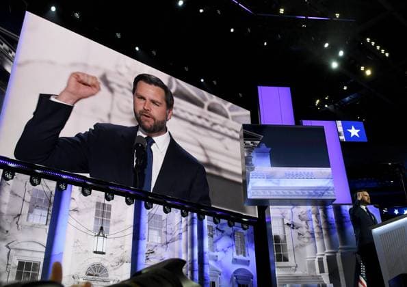 July 17, 2024, Milwaukee, Wisconsin, USA: Ohio Senator JD VANCE accepts the Republican nomination for vice president on the third day of the Republican National Convention at Fiserv Forum in Milwaukee, Wisconsin Wednesday July 17, 2024. Milwaukee USA - ZUMAh154 20240717_znp_h154_007 Copyright: xMarkxHertzbergx