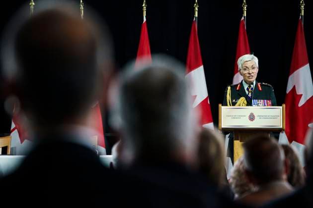 Kanada, Justin Trudeau besucht Militärzeremonie in Ottawa July 18, 2024, Ottawa, On, Canada: Gen. Jennie Carignan speaks after becoming Chief of the Defence Staff at a change of command ceremony at the Canadian War Museum in Ottawa, on Thursday, July 18, 2024. Ottawa Canada  - ZUMAc35_ 20240718_zaf_c35_045 Copyright: xJustinxTangx