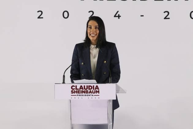 Claudia Sheinbaum presentation of the fourth part of her cabinet in México - 18 Jul 2024 Josefina Rodríguez Zamora, next secretary of tourism, speaks during the presentation event of the fourth part of the presidential cabinet of Claudia Sheinbaum, virtual president-elect of Mexico at the Interactive Museum of Economy ( MIDE). México Mexico Copyright: xLuisxTovarx xSOPAxImagesx LTOVAR_20240718_0055