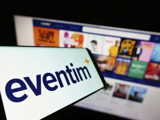 Stuttgart, Germany, 05-21-2022: Cellphone with logo of German ticketing company CTS Eventim AG Co. KGaA on screen in front of business website. Focus on left of phone display, Europe Copyright: imageBROKER TimonxSchneider ibliqx10688258.jpg