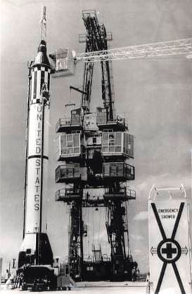 RECORD DATE NOT STATED The Mercury-Redstone rocket that carried Virgil Grissom The Mercury-Redstone rocket that carried Virgil Grissom on the second US manned sub-orbital spaceflight. The Mercury capsule was named Liberty Bell 7.  Copyright: Copyrightx(c)Geminix2023.xCredit:xGemini 10839275