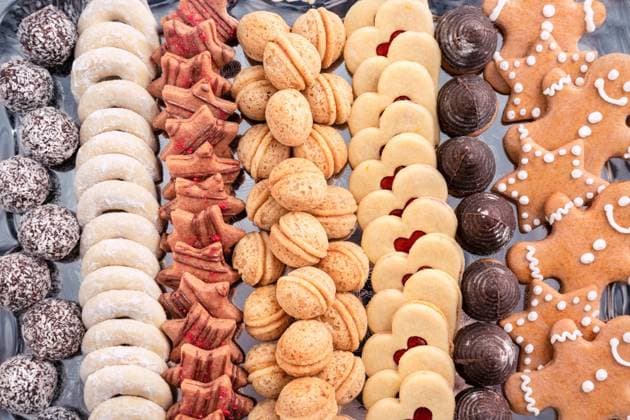 background of czech traditional homemade christmas cookies. czech traditional homemade christmas cookies ,model released, Symbolfoto