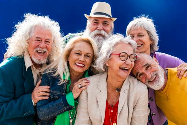 Creative Highlights Symbolfotos Group of cheerful senior friends enjoying together model released, Symbolfoto, OIPF04489