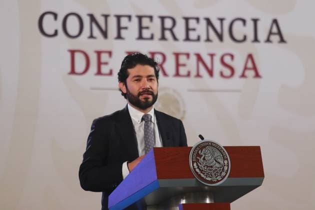 Mexican President Lopez Obrador Briefing Marath Baruch Bolanos Lopez, head of the Secretary of Labor and Social Welfare, presents the progress of the Jovenes Construyendo el Futuro program during a briefing conference at National Palace. on July 24, 2024 in Mexico City, Mexico. (Photo by Carlos Santiago Eyepix Group) Copyright: xCarlosxSantiago xEyepixxGroupx CS_24072024_126432