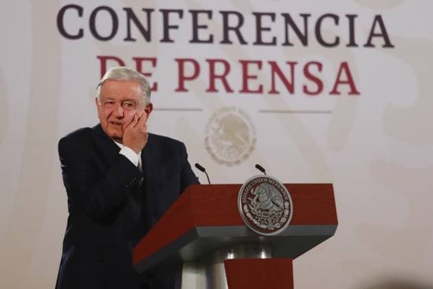 Mexican President Lopez Obrador Briefing Mexican President AndrÃ s Manuel Lopez Obrador speaking during a briefing conference at National Palace where talk about the Morena s overrepresentation in the Mexican Congress. on July 24, 2024 in Mexico City, Mexico. (Photo by Carlos Santiago Eyepix Group) Copyright: xCarlosxSantiago xEyepixxGroupx CS_24072024_126441