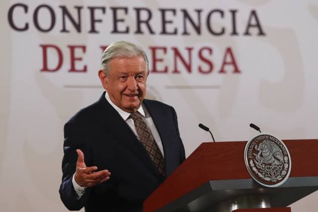 Mexican President Lopez Obrador Briefing Mexican President AndrÃ s Manuel Lopez Obrador speaking during a briefing conference at National Palace where talk about the Morena s overrepresentation in the Mexican Congress. on July 24, 2024 in Mexico City, Mexico. (Photo by Carlos Santiago Eyepix Group) Copyright: xCarlosxSantiago xEyepixxGroupx CS_24072024_126443