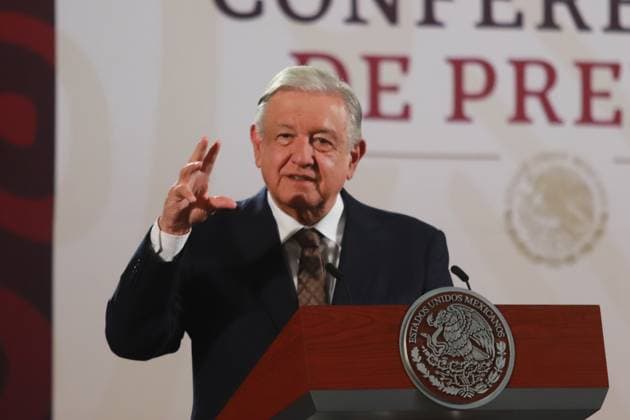 Mexican President Lopez Obrador Briefing Mexican President AndrÃ s Manuel Lopez Obrador speaking during a briefing conference at National Palace where talk about the Morena s overrepresentation in the Mexican Congress. on July 24, 2024 in Mexico City, Mexico. (Photo by Carlos Santiago Eyepix Group) Copyright: xCarlosxSantiago xEyepixxGroupx CS_24072024_126444