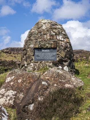Monument in remembrance of village Ormaig, Isle of Ulva, Scotland, UK Copyright: imageBROKER AndreasxWerth ibxawe10948312.jpg RECORD DATE NOT STATED