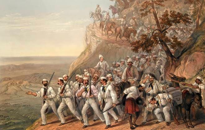 The Royal Bengal Fusiliers, march on Delhi , 1857, Great Mutiny The Royal Bengal Fusiliers, march on Delhi , 1857, Great Mutiny Copyright: xZoonar.com Heinz-DieterxFalkensteinx 21664967