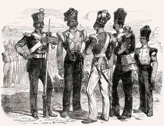 Indian sepoys, Anglo-Persian War , 1856 - 1857 Indian sepoys, Anglo-Persian War , 1856 - 1857 Copyright: xZoonar.com Heinz-DieterxFalkensteinx 21665093