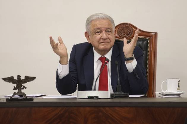 Andres Manuel Lopez Obrador Briefing Mexico s President, Andres Manuel Lopez Obrador speaks during a news conference at the Ignacio Zaragoza Hall of the National Palace. on August 2, 2024 in Mexico City, Mexico. Mexico City CDMX Mexico Copyright: xIsmaelxRosasx