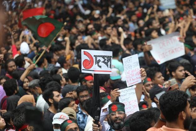 August 3, 2024, Dhaka, Wari, Bangladesh: Anti-Discrimination Student Movement held a rally at Central Shaheed Minar in Dhaka on August 3, 2024, to demand justice for the victims killed in the recent countrywide violence during anti-quota protests. Student leaders rallied Bangladeshis on August 3 for a nationwide civil disobedience campaign as Prime Minister Sheikh Hasina s government weathered a worsening backlash over a deadly police crackdown on protesters. Dhaka Bangladesh - ZUMAr336 20240803_zip_r336_008 Copyright: xHabiburxRahmanx