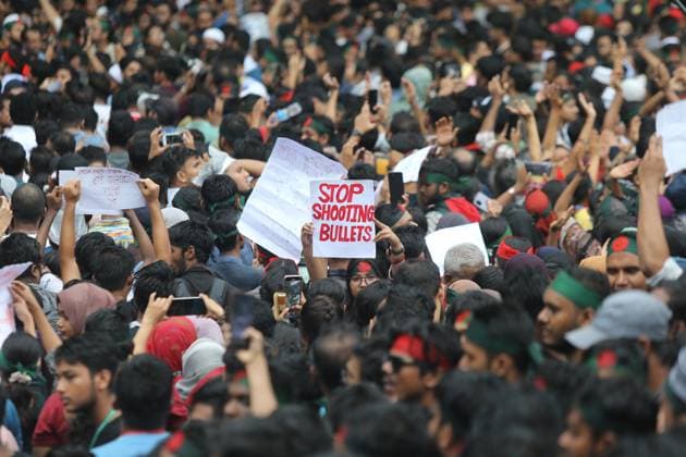 August 3, 2024, Dhaka, Wari, Bangladesh: Anti-Discrimination Student Movement held a rally at Central Shaheed Minar in Dhaka on August 3, 2024, to demand justice for the victims killed in the recent countrywide violence during anti-quota protests. Student leaders rallied Bangladeshis on August 3 for a nationwide civil disobedience campaign as Prime Minister Sheikh Hasina s government weathered a worsening backlash over a deadly police crackdown on protesters. Dhaka Bangladesh - ZUMAr336 20240803_zip_r336_031 Copyright: xHabiburxRahmanx