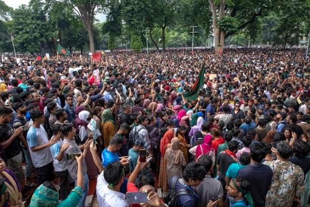 Students Renew Bangladesh Protests The Anti-Discrimination Student Movement is holding a rally at Central Shaheed Minar in Dhaka, Bangladesh, on August 3, 2024, to demand justice for the victims killed in the recent countrywide violence during anti-quota protests. Dhaka Bangladesh  Copyright: xAhmedxSalahuddinx originalFilename: ahmed-quotapro240803_npFWq.jpg