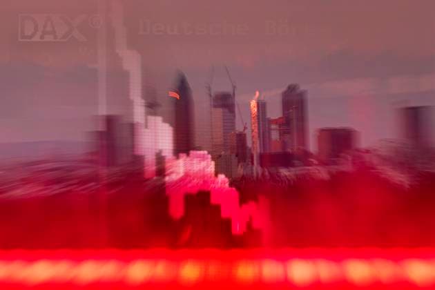 FOTOMONTAGE: Panik an den Boersen Dax stuerzt ab. Kursrutsche,Abstuerze auf breiter Front *** FOTOMONTAGE Panic on the stock exchanges Dax plummets Price slides, crashes across the board