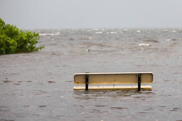 Bilder des Jahres 2024, News 08 August News Themen der Woche KW32 News Bilder des Tages August 5, 2024, Oldsmar, Florida, USA: A bench is submerged in water near the R.E. Olds Park on Monday, Aug. 5, 2024, in Oldsmar. Oldsmar USA - ZUMAs70_ 20240805_zan_s70_011 Copyright: xJeffereexWoox